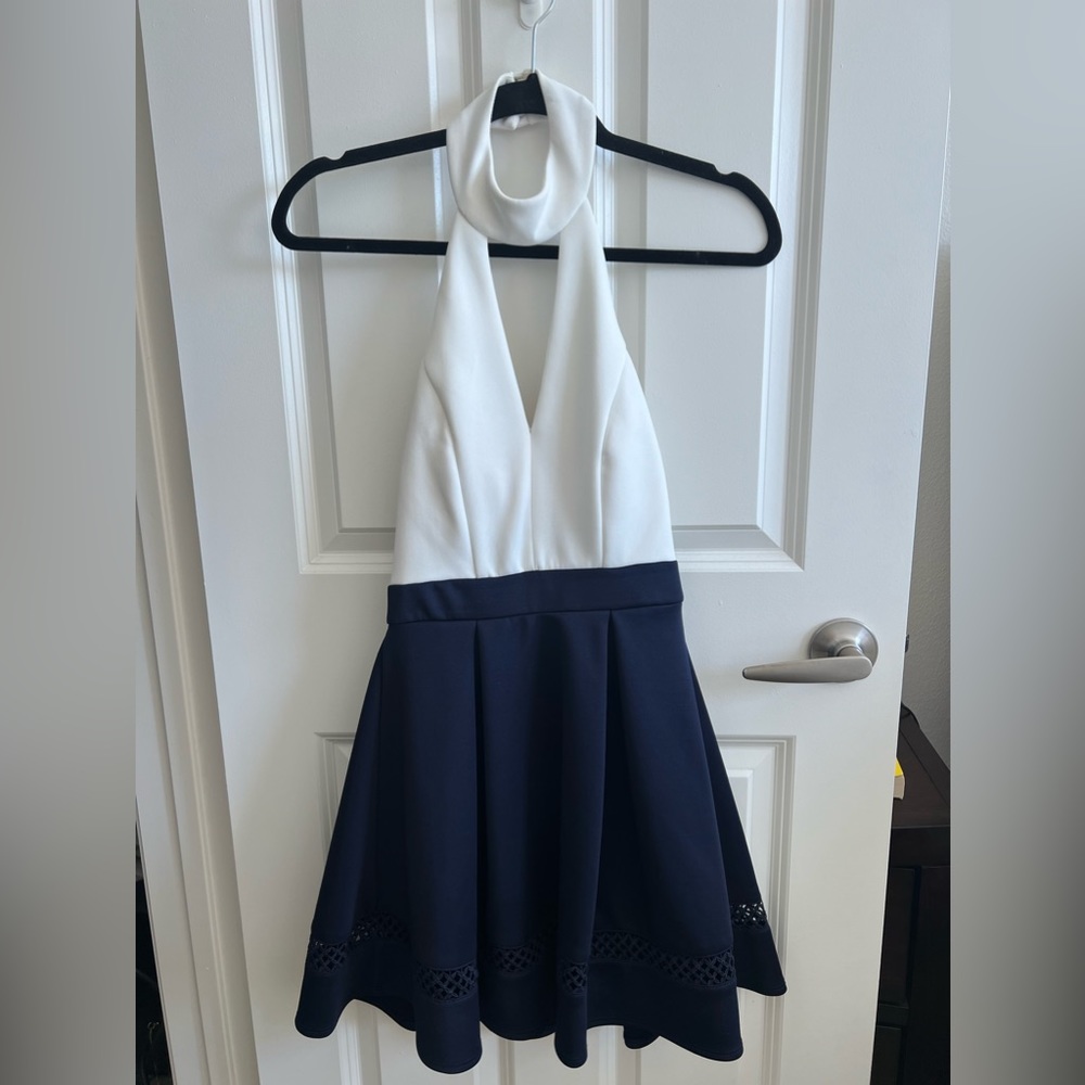 B Darlin navy and white summer‎ dress